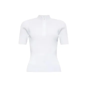 TORY BURCH Half Zip Short Sleeved Sweater