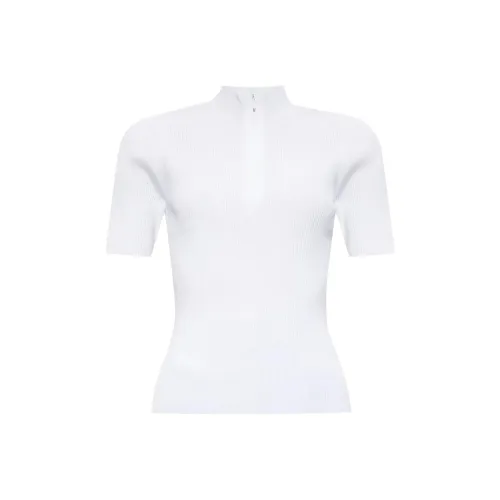 TORY BURCH Half Zip Short Sleeved Sweater