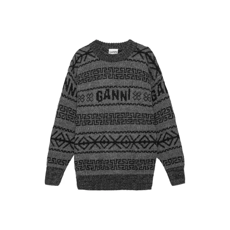 GANNI FW23 Sweater Knitwear Women's Charcoal Gray-0