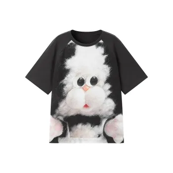 LEDIN x Honey Kuma Honey Kuma Co branded Series Raglan Sleeve T Shirt Women's Black