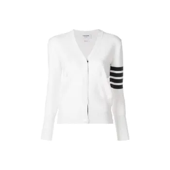 THOM BROWNE Milano Stitch V Neck Merino Cardigan