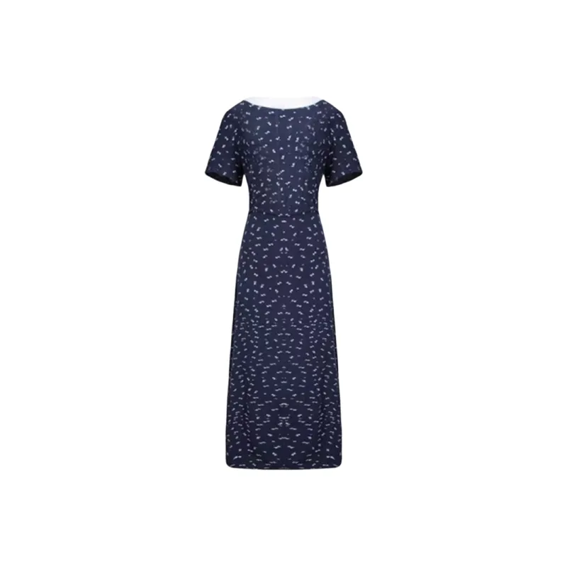 Incolore Short Sleeved Dress Women's Blue-1