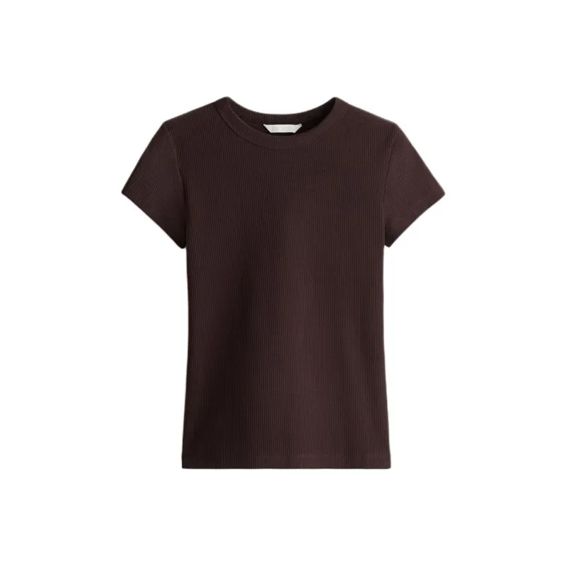 H&M T Shirts Women's Dark Brown-0