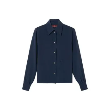 GUCCI Interlocking G-embroidered Silk Shirt