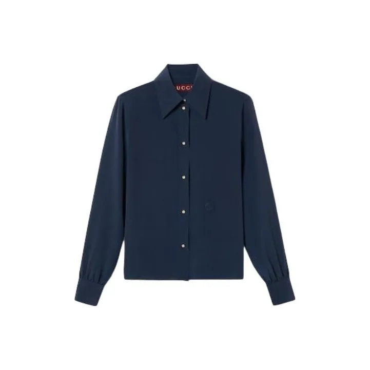 GUCCI Interlocking G-embroidered Silk Shirt-0