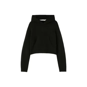 PALM ANGELS Logo Embroidered Knitted Hoodie