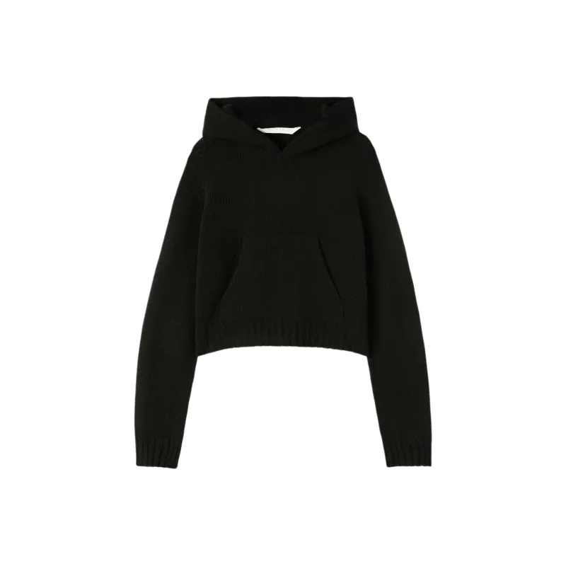 PALM ANGELS Curved logo Wool blend Hoodie-0