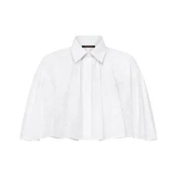 LOUIS VUITTON Monogram Fil Coupé Cape Blouse