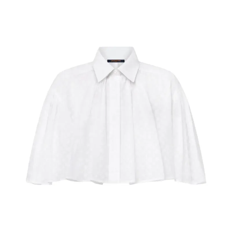 LOUIS VUITTON Monogram Fil Coupé Cape Blouse-0