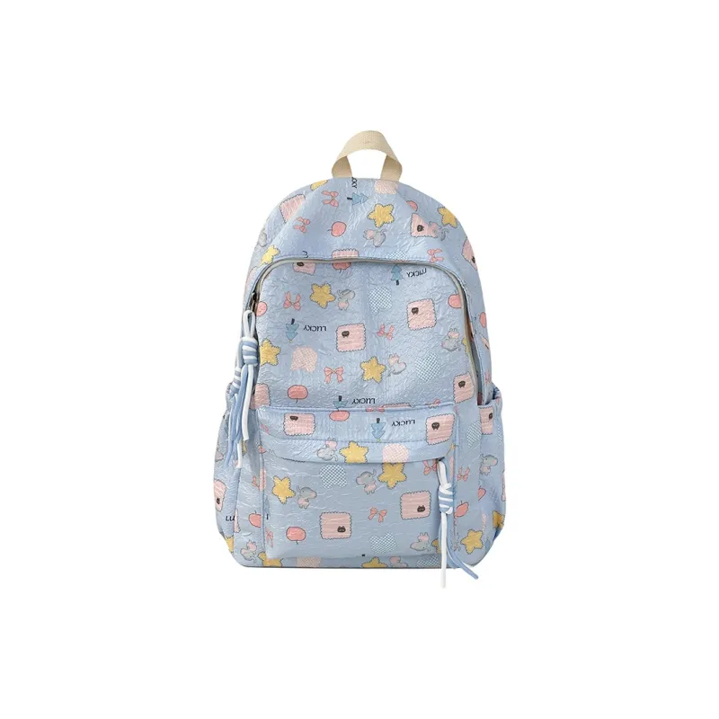 Kaka Tree Nylon Backpack Women's White/Blue/Pink-8