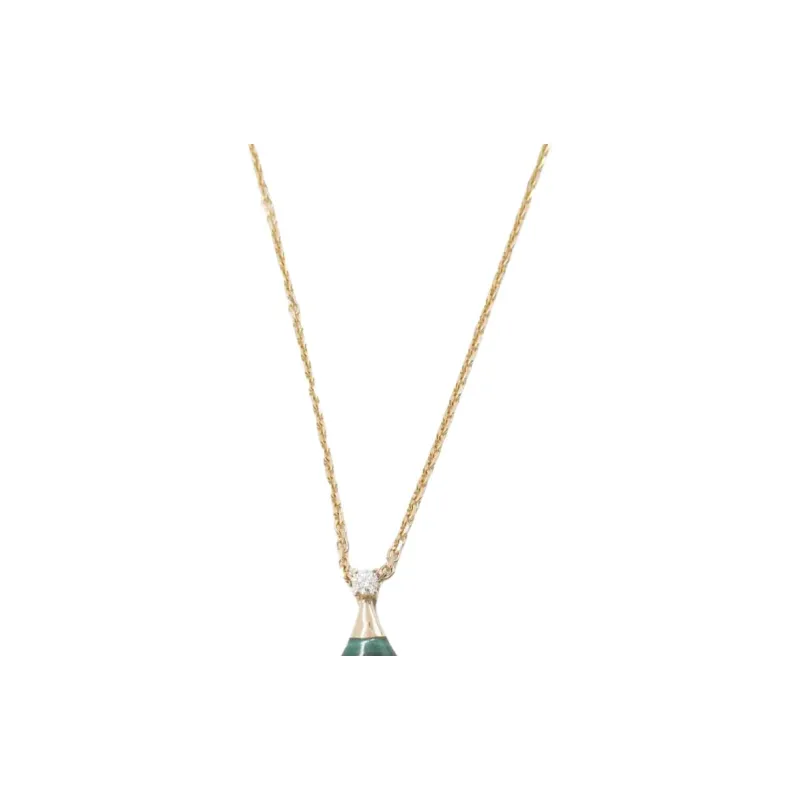 BVLGARI 2010s Pre owned 18kt Rose Gold Divas' Dream Malachite And Diamond Necklace-2