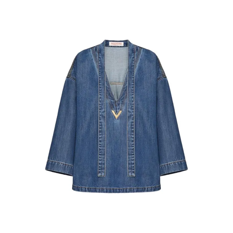 Valentino SS24 Shirt Women's Indigo-0