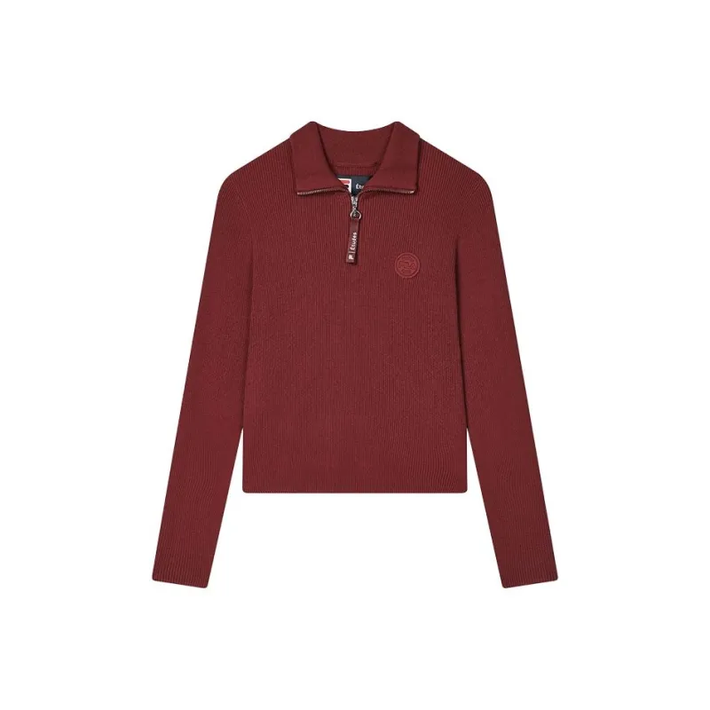 FILA x ETUDES Sweater Women's Song Wei Wang Burgundy-0