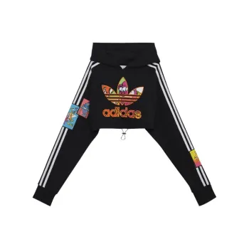 Adidas Originals X Jeremy Scott Women'ss Cropped Hoodie Black