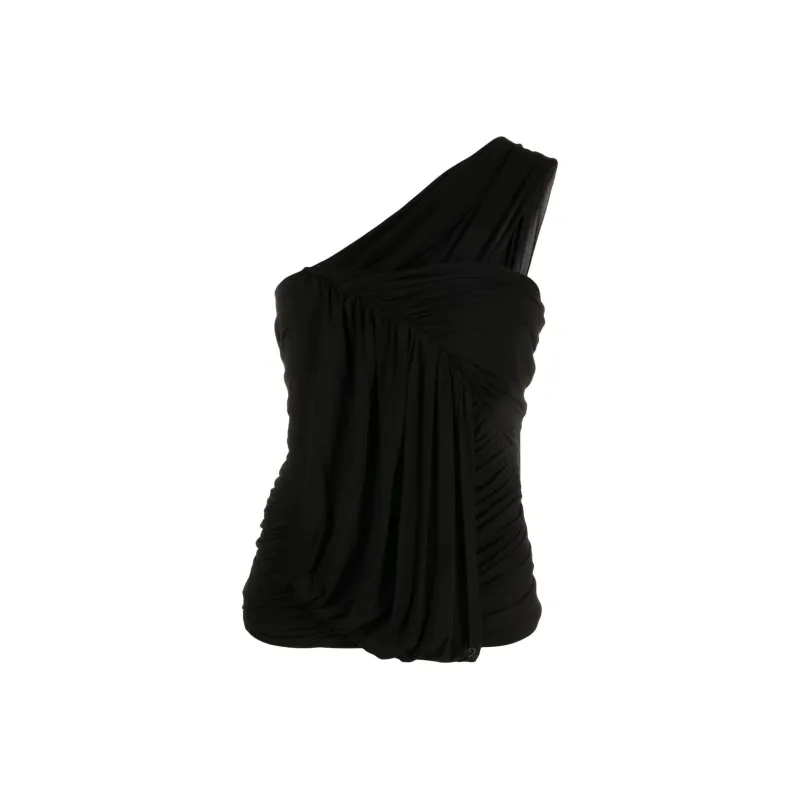 RICK OWENS Edfu Draped One Shoulder Sleeveless Blouse-0