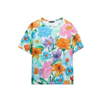 ZARA T-Shirt Women's Plant Print