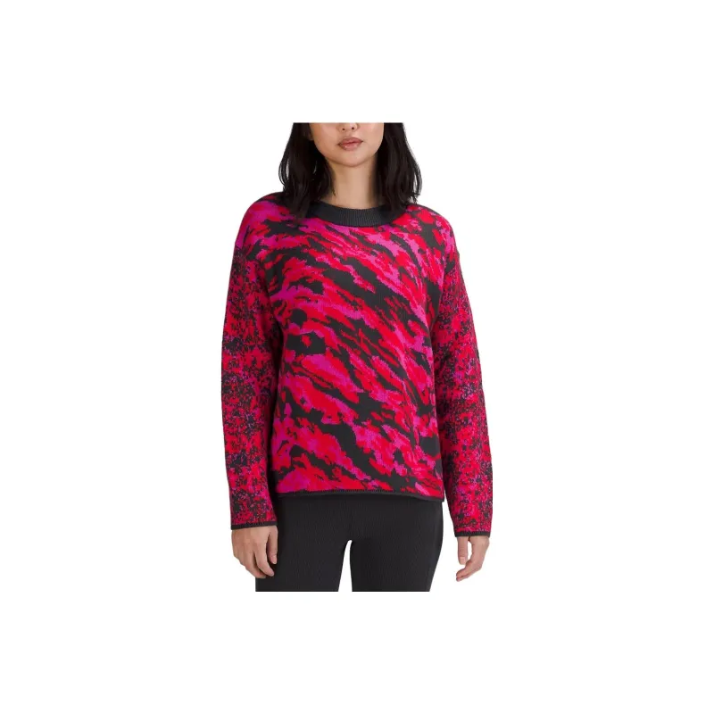 Lululemon Wool-Blend Patterned Sweater Sweater Women's Red-0