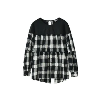 DEER AND FLYER Shirts Women's Black White Plaid