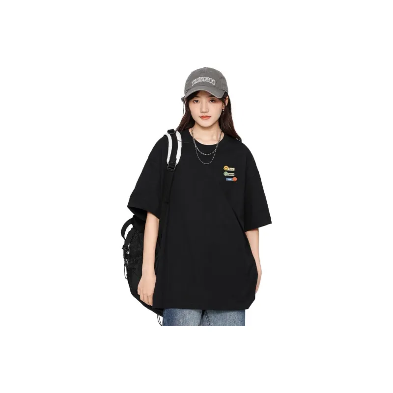 Cotton Gene Drop Shoulder Sleeve T Shirt Women's-6