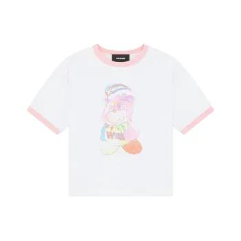 WE11DONE Colorful Teddy Ringer T shirt