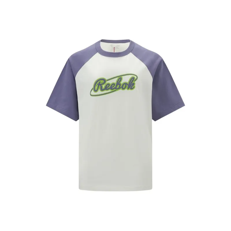 Reebok Raglan Sleeve T Shirt Women's Beige/Purple-0