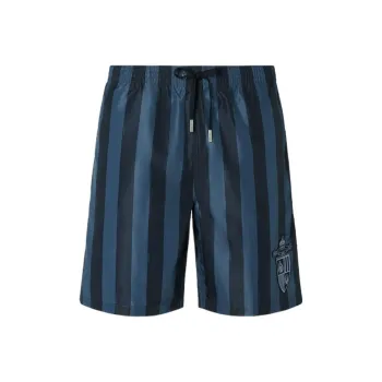 FENDI Striped Drawstring Swim Shorts