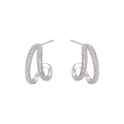 BLINK DAY Zircon Earrings Women's Silver