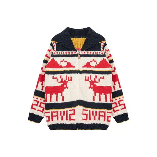 SUNSUNTOWN Sweaters Women's Christmas Red