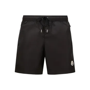 Moncler Logo Patch Drawstring Swim Trunks