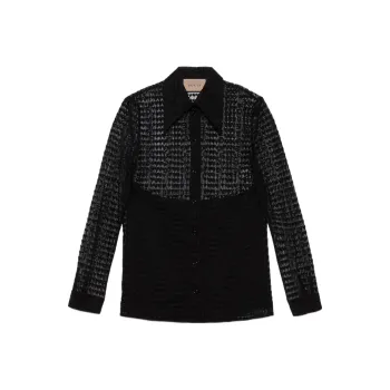 GUCCI Long Sleeve Lace Shirt Black