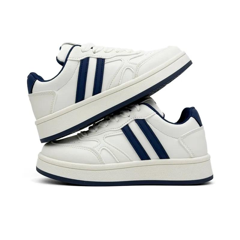 Mengsai Cushioning, Wear Resistant Low Top Skateboard Shoes Women's Beige Blue-2
