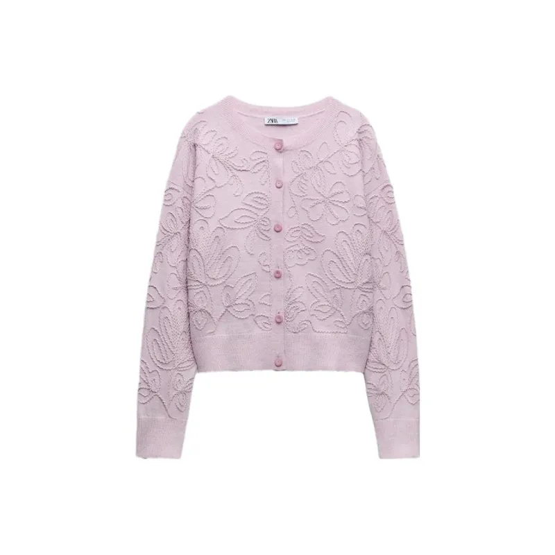 ZARA Sweater Women's Light Pink Red-0