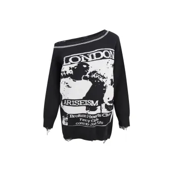 Ariseism Design Driven Off The Shoulder Sweater Coat For Women's Fall And Winter Exposed Shoulder Top Women's