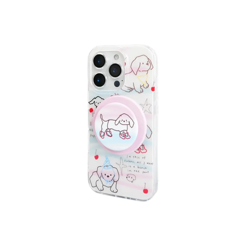 Wei Xin Acrylic Material Blue Pink Maltese Phone Cases Compatible With IPhone 16/15 Pro Max/Apple 13/14 Pro/Max-2