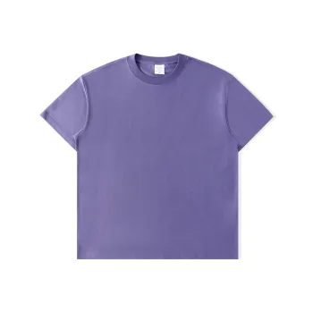 ZHONGBANGJICHU Drop Shoulder Sleeve T Shirt Unisex Dusty Purple