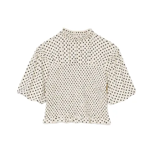 Sandro Polka Dot print Shirred Blouse