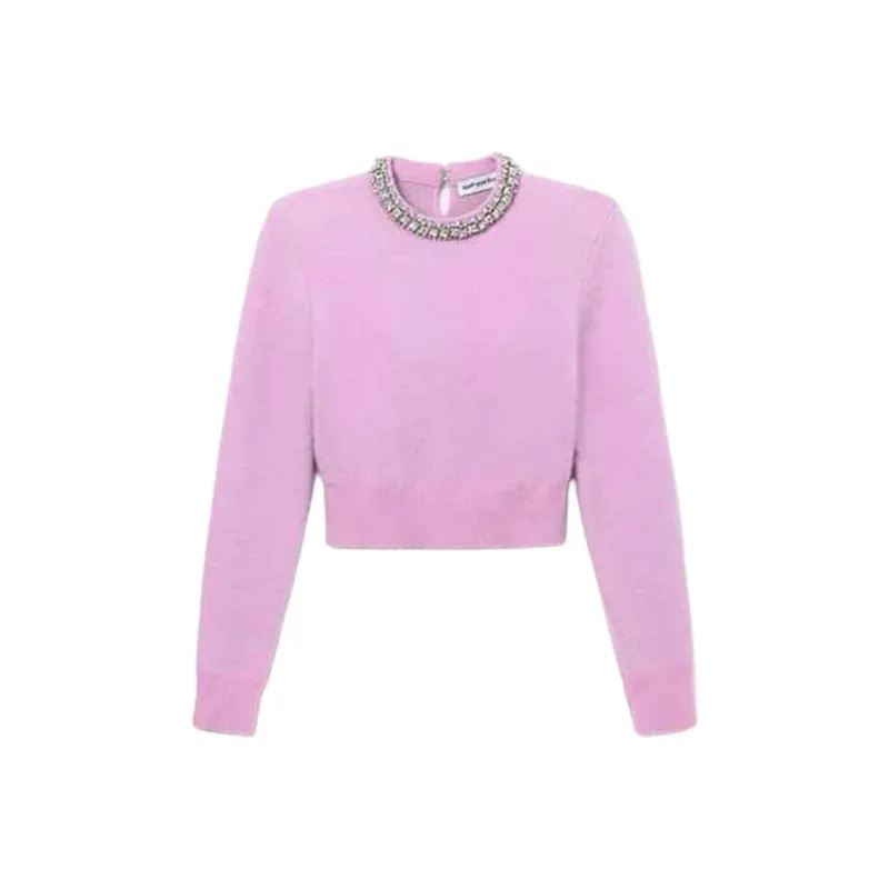 Self-portrait Embellished Knitted Top-0