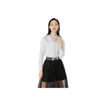 BBLLUUEE Shirt Women's Crescent White