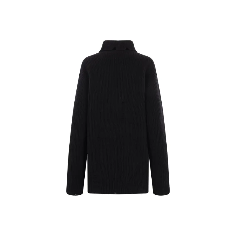 Ann Demeulemeester High Neck Long Sleeved Sweater-0