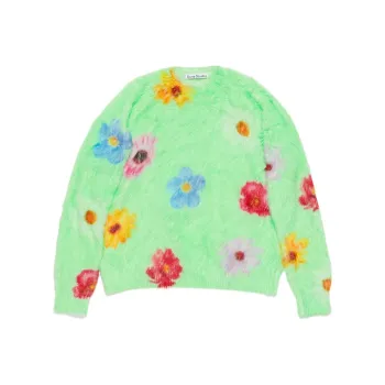 Acne Studios Printed Fluffy Jumper Sweater Women's Green