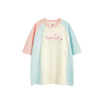 ABCMININ Regular T Shirt Women's Pink, Blue, & Apricot