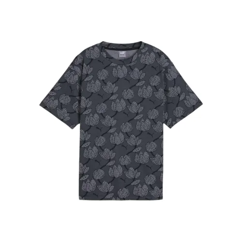 PUMA ESS+ Blossom AOP Drop Shoulder Sleeve T Shirt Women's Black