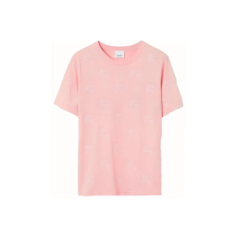 Burberry Equestrian Knight Round Neck T shirt Pink-0