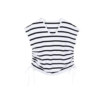 Cotton Shopping Flutter Sleeve T Shirt Women's