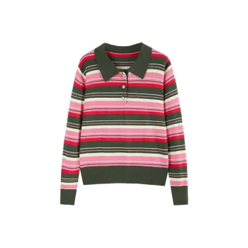 Cubic Knitwear Women's Rose Red Stripes