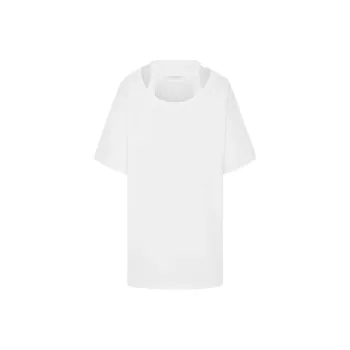 URBAN REVIVO Drop Shoulder Sleeve T Shirt Women's Raw White