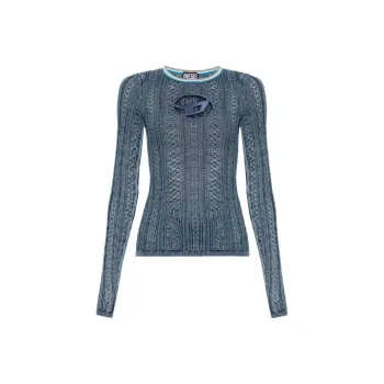 DIESEL OVAL D Series T Shirts Women's Blue