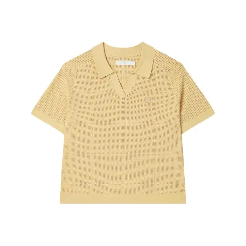 FILA MILANO Collection SS25 Raglan Sleeve T Shirt Women's Lightly Mellow Wheat Yellow YE