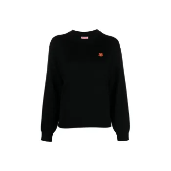 KENZO Boke Flower Crest Embroidered Knitted Sweater