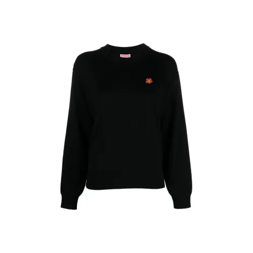 KENZO Boke Flower Crest Embroidered Knitted Sweater